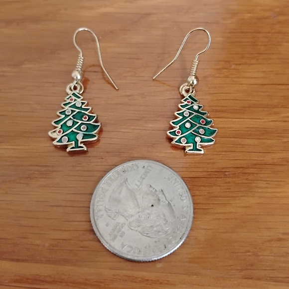 Christmas Tree Earrings - Picture 2 of 3